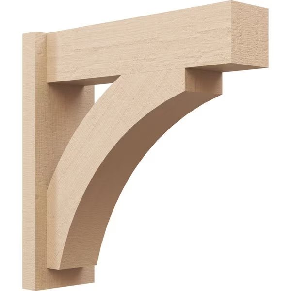 6-in W x 32-in D x 36-in H Thorton Block Rough Cedar Woodgrain TimberThane Outlooker, Primed Tan, Ekena Millwork, Mfr#: OUTUR060X32X36THR44RCPR